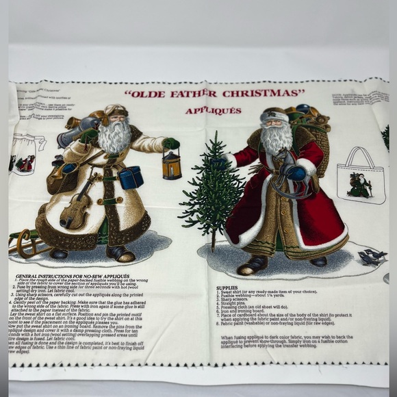 Vintage Cranston Print Works Olde Father Christmas Appliques Joan Messmore Santa - Picture 1 of 3